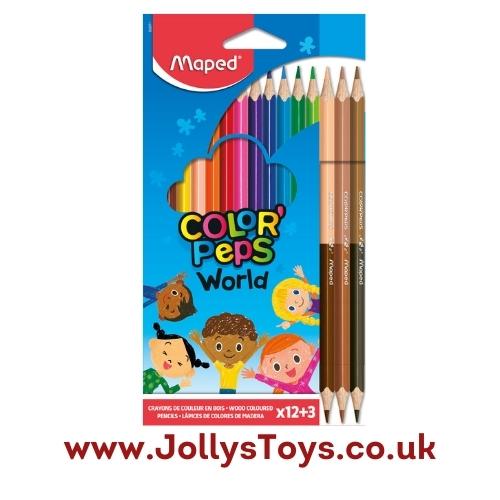 Color'Peps Colouring Pencils including Skin Colours, 12s